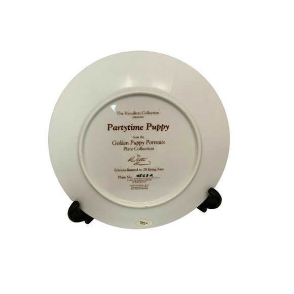 1995 Partytime Puppy Plate - Paulette Braun - Golden Puppy Portraits Collection - Picture 2 of 8